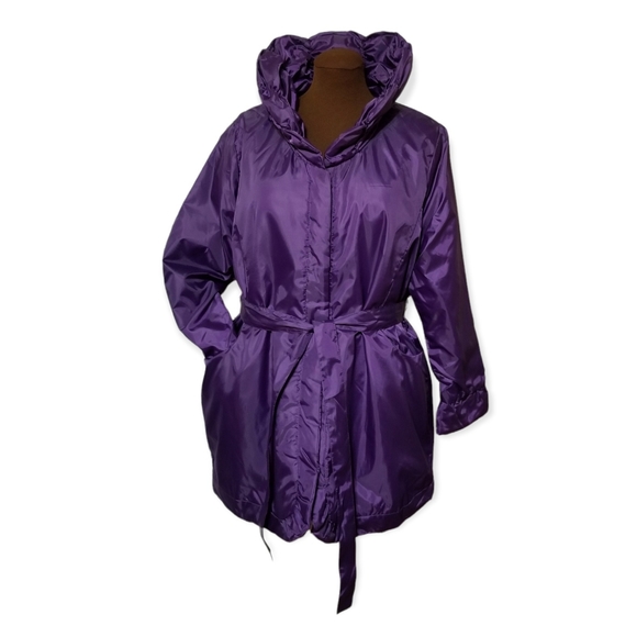 Purple Belted Jacket Woman's Size L - Picture 6 of 14